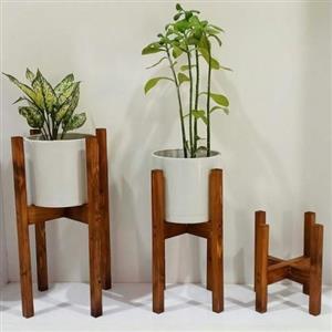 استند گلدان پایه گلدان چوبی