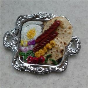 مگنت مینیاتوری سینی غذا چلو کباب کوبیده جوجه کباب ( خمیری )