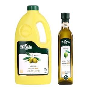روغن زیتون خالص تصفیه شده بدون بو مناسب سرخ کردنی و پخت و پز دلوین - 1800 میلی لیتر و روغن زیتون فرابکر دلوین - 500 میلی لیتر Delvin Refined Olive Oil For Frying / Cooking And Salad - 1800 ml with a Delvin Extra Virgin Olive Oil - 500 ml