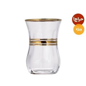 استکان کمر باریک لب طلایی کلاسیک