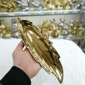 جا عودی طرح برگ با آبکاری طلایی فورتیک جنس سرامیک