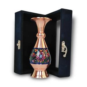 گلدان مسی طرح پرداز ارتفاع 16 سانتی بسته دو عددی