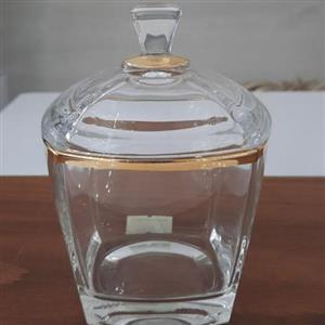 قندان بلور لب طلا