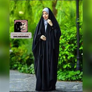 چادرعبا عربی مدل رژا با مچی تزیین شده با گیپورمرواریدیراق دگمه جنس ابریشم لاکچری