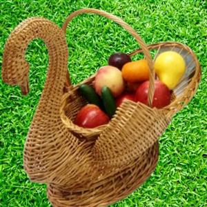 سبد حصیری قو بزرگ تیناسادات.قابل شستشو .تضمین کیفی.سبد میوه ودکوری و تزیینی