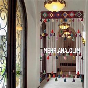 سردری سنتی پرده سنتی آویز گلیم دستبافت نخ پشم اعلا در رنگ مدل ابعاد سفارشی مشتری