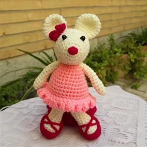 عروسک بافتنی موش دختر