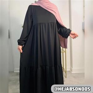 مانتو عربی 3تکه مدل حورا جنس ابریشم ندا کره ای