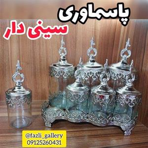 پاسماوری سیلور طرح تاج استند دار\n(کندی _ پاسماوری آنتیک _ پاسماوری نقره ای _ پاسماوری فلزی)