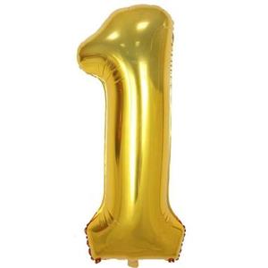 بادکنک فویلی طلایی عدد 1 سایز 32 اینچ 