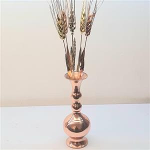 گلدان مسی به اضافه 5 گل سنبل مسی نانو شده 