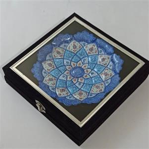 بشقاب میناکاری با قاب 