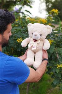 عروسک خرس قرمز پاپیونی(50سانتی)