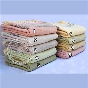روانداز دستباف پنبه ای سفید(شمد)(بافت جناغی)