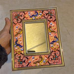 آینه نقاشی مینیاتور گل و مرغ سایز کوچک در طرح های مختلف