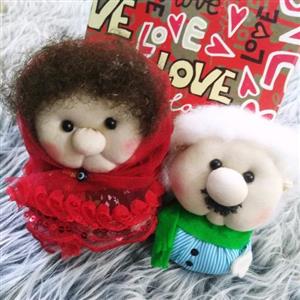 عروسک بقچه ای پیرزن و پیرمرد.. جنس پارچه ای تپلی بزرگ 15تا20سانت سوپرایز روزمادر