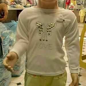 595 بلوز دخترانه  لباس دخترانه پیراهن دخترانه  یقه اسکی نوزادی  یقه اسکی دخترانه