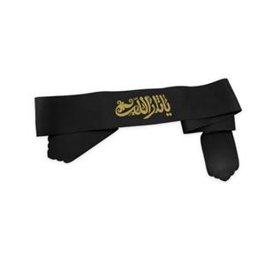 204055-سربند مشکی طرح یا ثارالله رنگ مشکی مناسب مراسم عزاداری