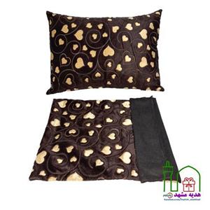 یک جفت روبالشتی قلبی کرم قهوه ای، مخمل گلدار برجسته پارامونت 5070