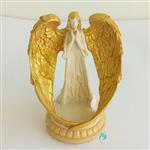 دکوری و جاشمعی طرح فرشته کرم طلایی پلی استر ضدآب