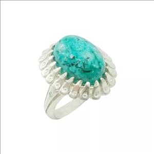 انگشتر نقره سودالیت سبز طرح خاص 