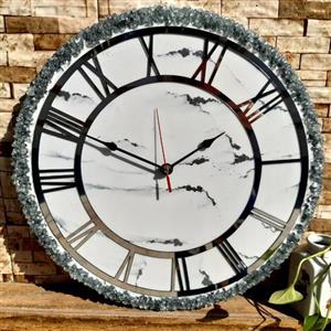 ساعت دیواری رزینی کارشده بارزین و کریستال ضدخش