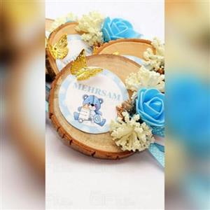 یادبود نوزاد پسرانه طرح چوبی آبی