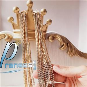 نگین متری تزیینی 3میل اتریشی سایز 16 رنگ طلایی