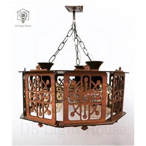 اویز چوبی مدل باکس سه شعله . چوبی . وزن سبک مناسب برای فضاهای مختلف .