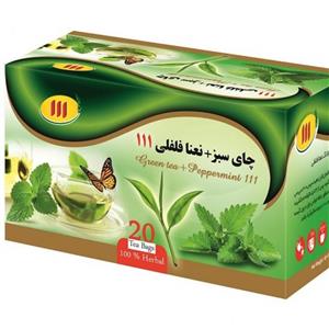 چای سبز نعنا فلفلی 111 ( تی بگ 20 عددی) 