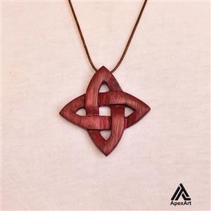 گردنبند چوبی منبت کاری شده طرح ستاره