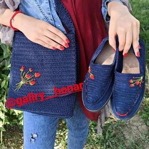 ست کیف و گیوه گل لاله از سایز 36 تا 43 
