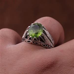 انگشتر نقره مردانه زبرجد زیبای اصل ( انگشتر زبرجد )