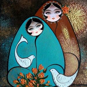 تابلو کاشی خواهران