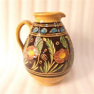 پارچ سفالی لعاب دار طرح گلابی