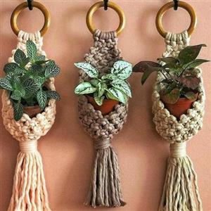 آویز گلدان مکرومه بافی