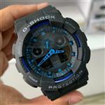 ساعتمچی مردانه و پسرانه کاسیو جی شاک بند و بدنه رزین رنگ مشکی یا عقربه های آبی رنگ casio G-shock