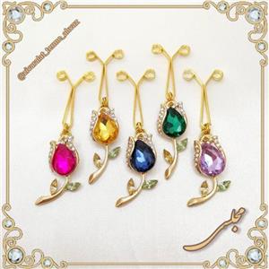 گیره روسری حجاب آویز نگینی 3 زیورآلات_ترمه_اهواز