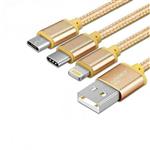 کابل شارژ USB به لایتنینگ ، MICRO-USB و Type-C ایکس انرژی مدل X303 طول 1 متر