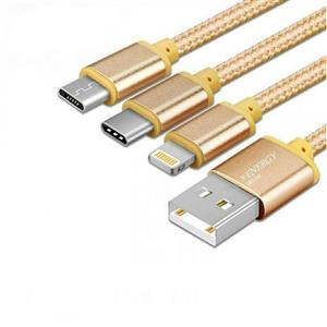 کابل شارژ USB به لایتنینگ ، MICRO-USB و Type-C ایکس انرژی مدل X303 طول 1 متر
