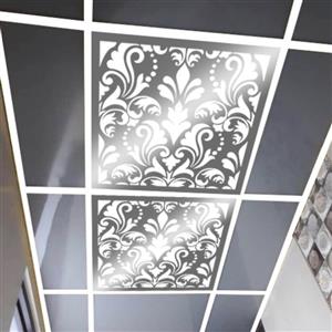 تایل سقفی مولتی استایل نقره ای مدل 1204 سایز 30x30 سانتی متر بسته 4 عددی