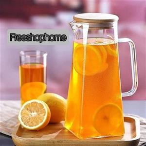 پارچ پیرکس درب بامبو مربعی با حجم 1300 میل