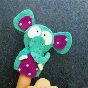 عروسک انگشتی دستدوز فیل نمدی