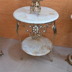 میز برنز گل رز پایه ماهی سایز 45