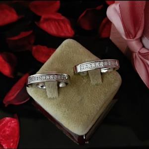 حلقه استیل طرح جواهر تک ( کد 12 ) طرح ریلی باریک