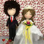 گیفت و عروسک عروس و داماد نمدی 5 (شیک و جدید)