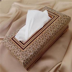 جعبه دستمال کاغذی خاتم کاری نفیس ساخته شده از خاتم اصل ( جا دستمالی )