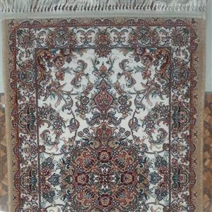 قالیچه فرش 700 شانه 60 در 100 سانت مستطیل افشان ندا کِرم صددرصد نخ اکریلیک با خاب بالا
