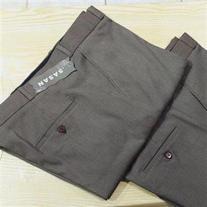 شلوار پارچه ای مردانه کشی رنگ قهوه ای روشن تا حنایی خاص