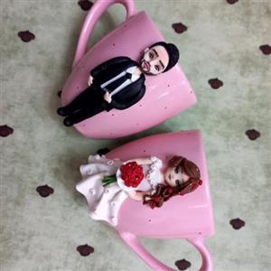 ماگ عروس و داماد خمیری